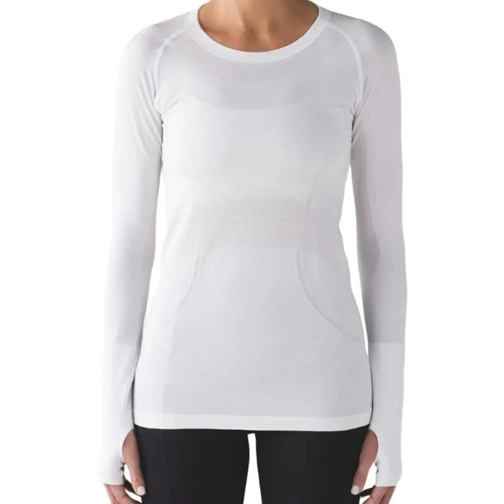 Lululemon Swiftly Tech Long Sleeve Crew Silverescent X-STATIC Seamless White 4